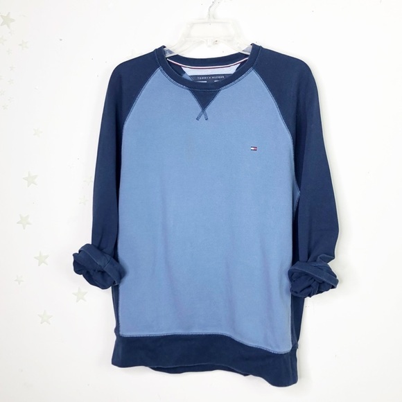 TOMMY Hilfiger navy blue color block sweatshirt - Picture 3 of 7